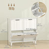 Shoe Cabinet with 4 Flip Drawers, Freestanding Narrow Shoe Storage Cabinet with Adjustable Shelves, Open Back, White