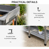 Potting Bench Table Garden Work Bench Workstation with Drawer, Removable Sink, Storage Shelves and Hooks for Patio, Courtyards, Balcony