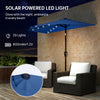 Half Outdoor Patio Umbrella with Solar LED Lights Half Umbrella with Crank 105.1