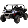 12V Ride on Car with Electric Bucket, Two-Seater, Shovel, Remote Control, Spring Suspension, Horn, Music