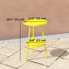 Round Garden Table, 2-Tier Small Side Table, Metal Patio Table Coffee Table Dining Table, Yellow