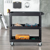 3 Tier Rolling Tool Cart with Wheels, 330 LBS Capacity Heavy Duty Utility Cart, Mobile Service Cart for Garage, Black
