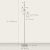Industrial Floor Lamp with 3 Hanging Wire Lampshades, Dimmable Standing Lamp for Living Room, Silver