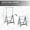 Set of 2 Adjustable Telescopic Builders Trestle, DIY Steel Work Bench Carpenter, Folding Saw Horse Tools Black