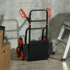 6-Wheels Stair Climber Trolley Cart, Hand Truck and Dolly, Foldable Steel Load Cart, 264lbs Capacity, Black and Red
