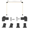 Pergola Kit, 15° Slanted Pergola Bracket Kit with 3-Way Brackets, Post Bases, Wall Mounts for 3.6