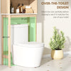 Over The Toilet Storage Cabinet with Adjustable Shelf, Open Shelf and Adjustable Bottom Bar, White