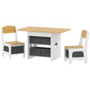 Qaba 3 Piece Kids Table and Chair Set with 6 Removable Drawers, for Classroom, Living Room, Bedroom, Nursery, Light Grey