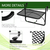 Adjustable Balcony Hanging Railing Table, Metal Mounting Mini Wall Desk Storage Rack, Outdoor Flower Stand Serving Table Rectangle, Black