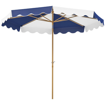 9FT Patio Umbrella with 8 Ribs, Crank & Tilt, UPF 50+ for Garden, Deck, Poolside, Mixed Colour