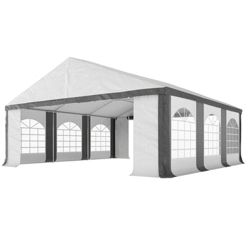 20' x 20' Heavy-duty Large Wedding Tent, Outdoor Carport Garage Party Tent, Patio Gazebo Canopy with Sidewall