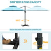 10' x 10' Cantilever Patio Umbrella, Double Top Square Offset Umbrella with 360° Rotation, 5 Adjustable Tilt Angles, Umbrella Cover, Aluminum Pole and Ribs, Light Blue