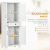 Freestanding Storage Cabinet, Kitchen Pantry Cabinet with 2 Shelves, 4 Doors for Dining Room