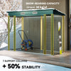 8 x 4FT Galvanized Garden Storage Shed, Metal Outdoor Shed with Double Doors and 2 Vents