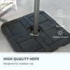 4PCs Patio Umbrella Base, Water or Sand Filled Cantilever Umbrella Weights for Cross Base with Handles, HDPE