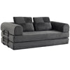 5-in-1 Convertible Sofa Bed, L-Shaped Loveseat Reversible Sleeper Sofa with 2 Pillows, Dark Grey