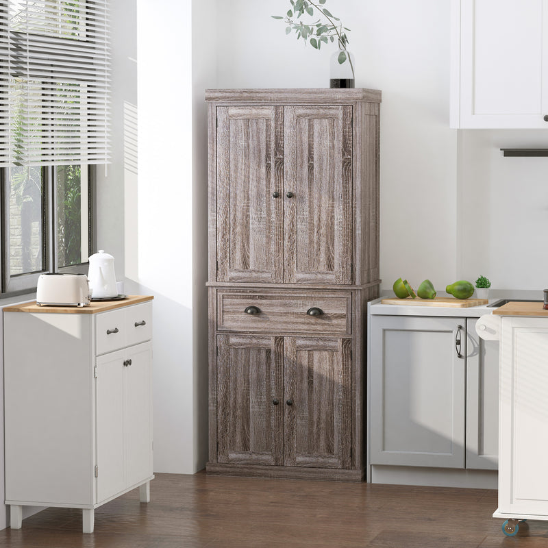 Long Standing Kitchen Cabinet w/ 2 Drawers MDF Board
