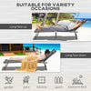Folding Outdoor Lounge Chair Set of 2, Adjustable Patio Chaise Lounge with Face Hole, Reclining Tanning Chair, Folding Camping Beach Lounging Bed w/ Head Support, Grey