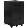 Lockable Vertical File Cabinet with Lock, 3 Drawer Filing Cabinet with Hanging Bars for Letter and A4 Size, Black