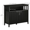 Sideboard Buffet Server Storage Cabinet Console Table with 2 Doors and Adjustable Shelves for Kitchen & Dining Room, Black