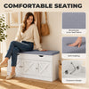 Shoe Bench with Cushion Shoe Storage Bench 3-Door Adjustable Shelves White