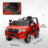 Qaba 12V Toyota LAND CRUISER Licensed Kids Car w/ Remote Control, Four Wheel Spring Suspension, Soft Start, LED Light, Red
