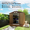 7' x 4' x 6' Garden Storage Shed Outdoor Patio Metal Tool Storage House w/ Foundation Kit and Double Doors, Earthy Yellow