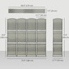 6 FT Privacy Screen, 4 Panel Room Divider with Shelves for Living Room Bedroom Home Office, Grey