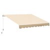 10x8ft Patio Awning Manual Retractable Sun Shade Aluminum Frame