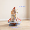 Wooden Activity Cube, Rocket Theme Educational Toys with Shape Sorter & Bead Maze for Toddlers 24M-6Y Fine Motor Skill