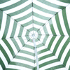 6FT Round Beach Umbrella with Tilt Mechanism, Outdoor UV Protection Sun Shaded Canopy with Push Button, Striped Green