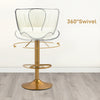 Counter Height Bar Stools Set of 2, Adjustable Height Bar Chairs with Swivel Seat, PU Leather Upholstery