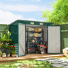 8 x 4FT Galvanized Garden Storage Shed, Metal Outdoor Shed with Double Doors and 2 Vents