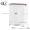 Pet Food Storage Container Dog Feeding Station w/ Adjustable Panel, Hooks, for Medium Sized Dogs, White