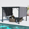 12' x 10' Outdoor Patio Gazebo Pergola with Retractable Canopy Roof, Steel Frame with Stakes, Unique Design