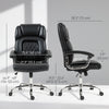 Big and Tall Office Chair 400 lbs, Desk Chair with Spring Cushion, PU Leather, High Back, Swivel Wheels, Black