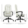 7-Point Vibrating Massage Chair, Reclining Office Chair with Footrest, Reclining Back, Adjustable Height, White