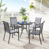 Stackable Patio Chairs Set of 4, Outdoor Dining Chairs with All Weather Breathable Mesh and Armrests, Grey