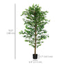 6ft Artificial Trees Ficus, Indoor Fake Plant with Pot, for Home Decor