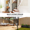 2-3 Step Handrails for Outdoor Steps, Metal Outdoor Stair Railing, Porch Deck Railing with Installation Kit, Black