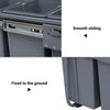 Pull Out Trash Can Under Cabinet, 10.6 Gallon (40L) Slide Out Garbage Can with 3 Removable Compartments, Grey