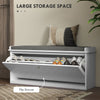 Shoe Storage with Seat, Upholstered Hallway Bench, Shoe Bench with Flip Drawer, Adjustable Shelf for 8-10 Pairs of Shoes