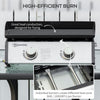2 Burner Liquefied Gas Grill, Portable Tabletop BBQ Grill, for Camping, Picnic, Silver