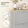 Modern Shoe Storage with 3 Flip Drawers and Adjustable Shelves, Shoe Cabinet Organizer for 12-18 Pairs of Shoes, Grey