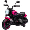 6V Kids Motorcycle with Training Wheels, Foot Pedal, Headlight, Music, Forward/Reverse, Single-Button Start, Pink