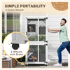 Catio Outdoor, Elevated Design, with Wheels, Resting Box, Water-Resistant, Multi Platforms, White & Grey