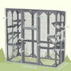 Outdoor Cat Enclosure with 6 Jumping Platforms, Weatherproof Roof, Large Front Door for 1-3 Cats, 59