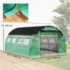 Walk-in Tunnel Greenhouse, Plant Hot House with Sunshade Net, Roll-up Mesh Sidewalls, 2 Doors, 6.6' x 10' x 6.5' , Green