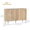 Buffet Cabinet with Storage Modern Fluted Sideboard with Adjustable Shelves Wood Legs for Dining Room Living Room