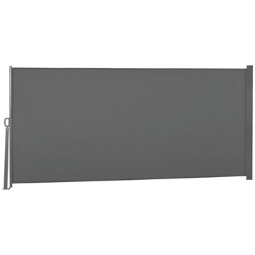 Patio Outdoor Folding Retractable Side Awning Privacy Screen with Resistance to UV Rays & Wind, 118